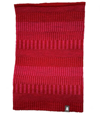 Halstub buff tubhalsduk pannband balaklava mössa 100% ull, unisex, lingonröd-hallonrosa