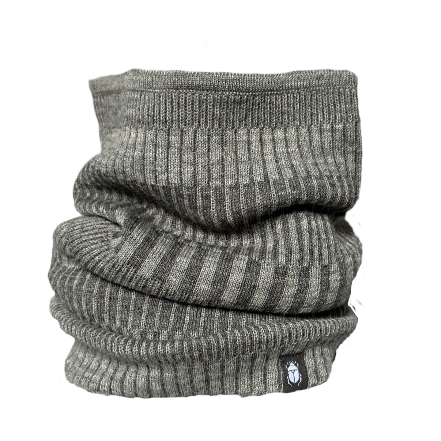 Halstub buff tubhalsduk pannband 100% ull, unisex, askgrå-stengrå