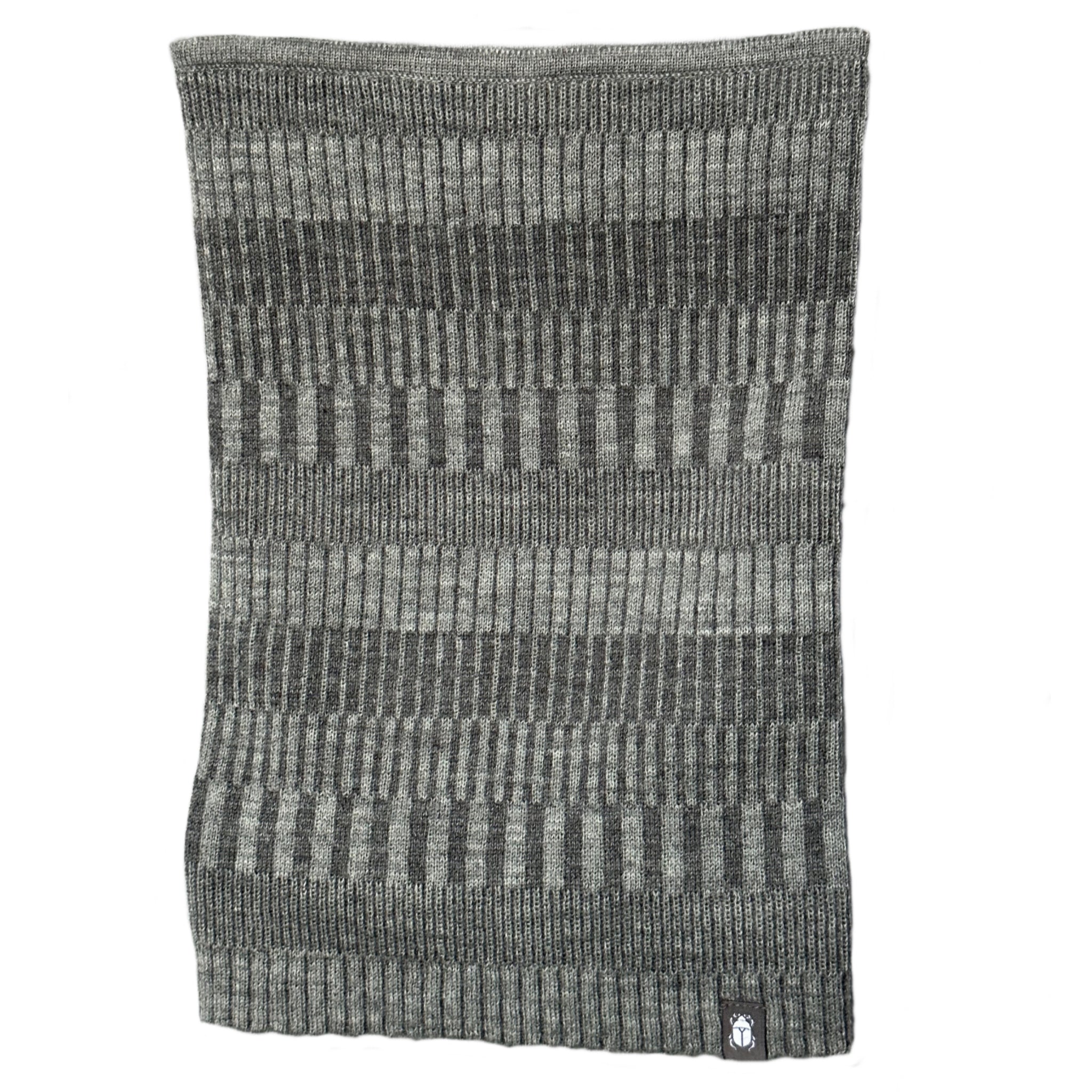Halstub buff tubhalsduk pannband 100% ull, unisex, askgrå-stengrå