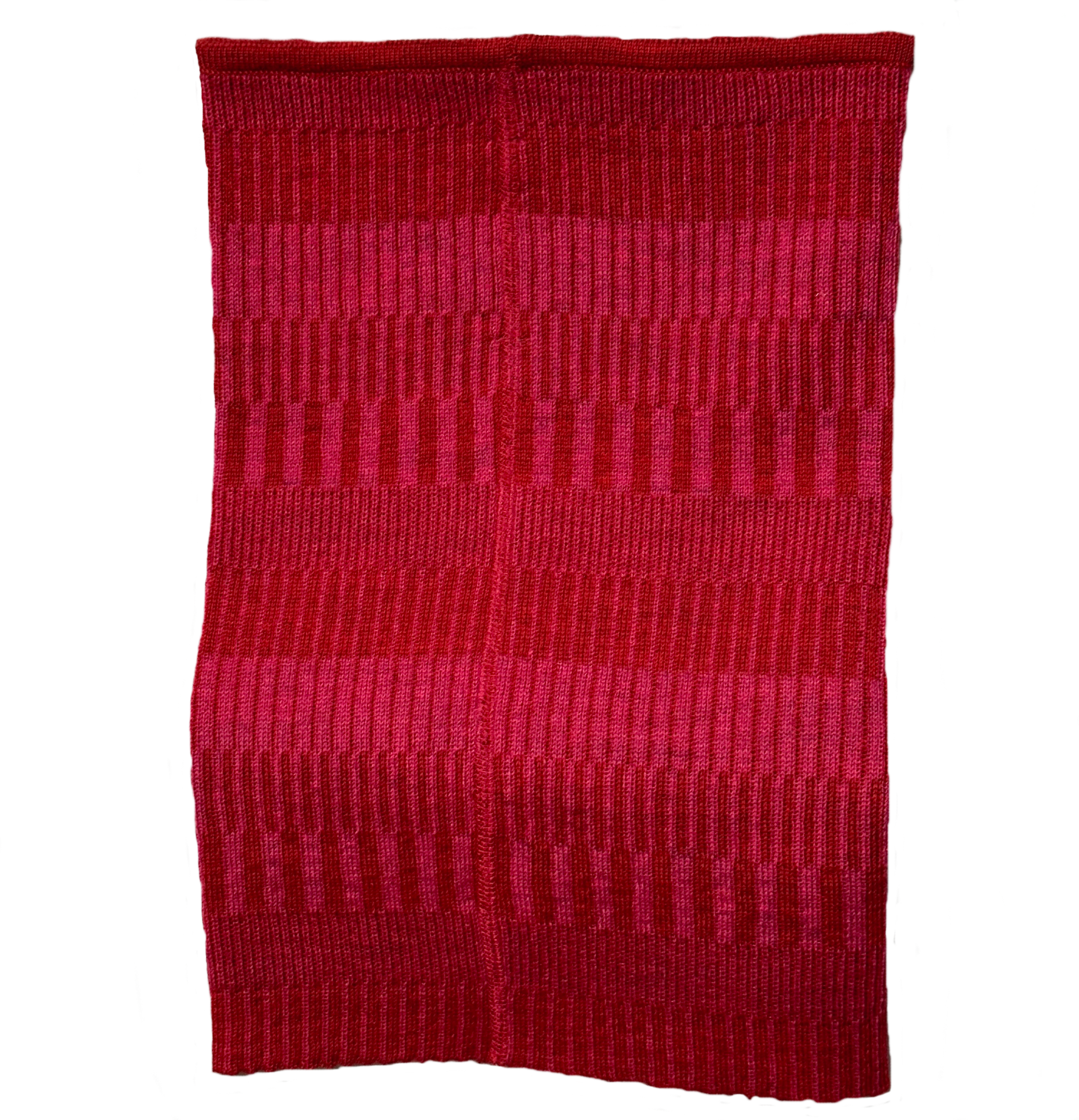 Halstub buff tubhalsduk pannband balaklava mössa 100% ull, unisex, lingonröd-hallonrosa