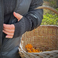 Handledsvärmare torgvantar 100% ull, unisex, grafitgrå-kolsvart