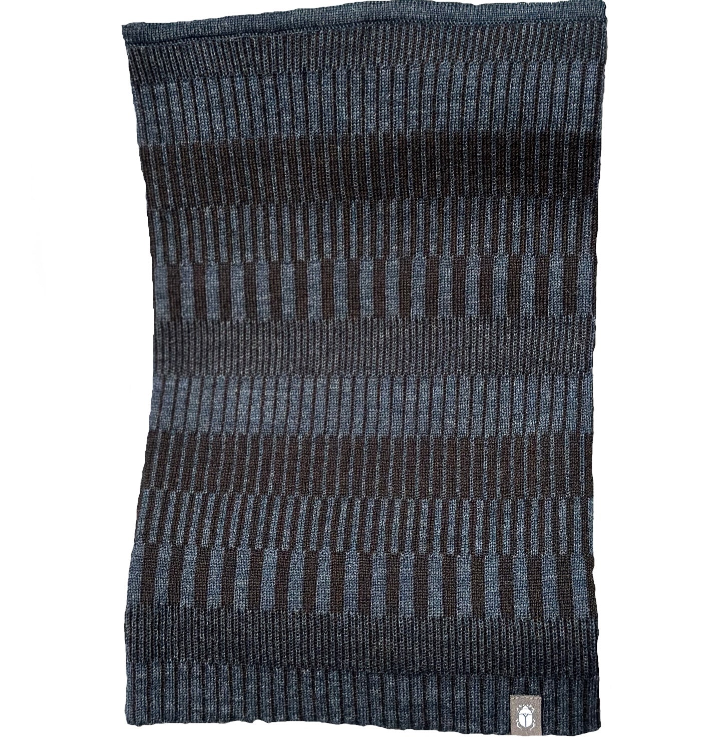 Halstub buff tubhalsduk pannband 100% ull, unisex, midnattsblå-kolsvart