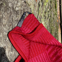 Halstub buff tubhalsduk pannband balaklava mössa 100% ull, unisex, lingonröd-hallonrosa