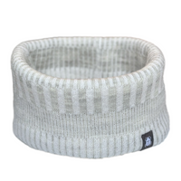 Halstub buff tubhalsduk pannband 100% ull, unisex, snövit-sandgrå