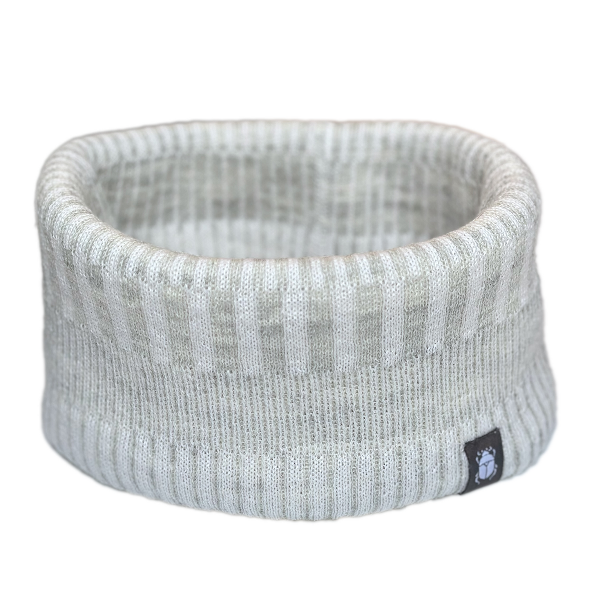 Halstub buff tubhalsduk pannband 100% ull, unisex, snövit-sandgrå