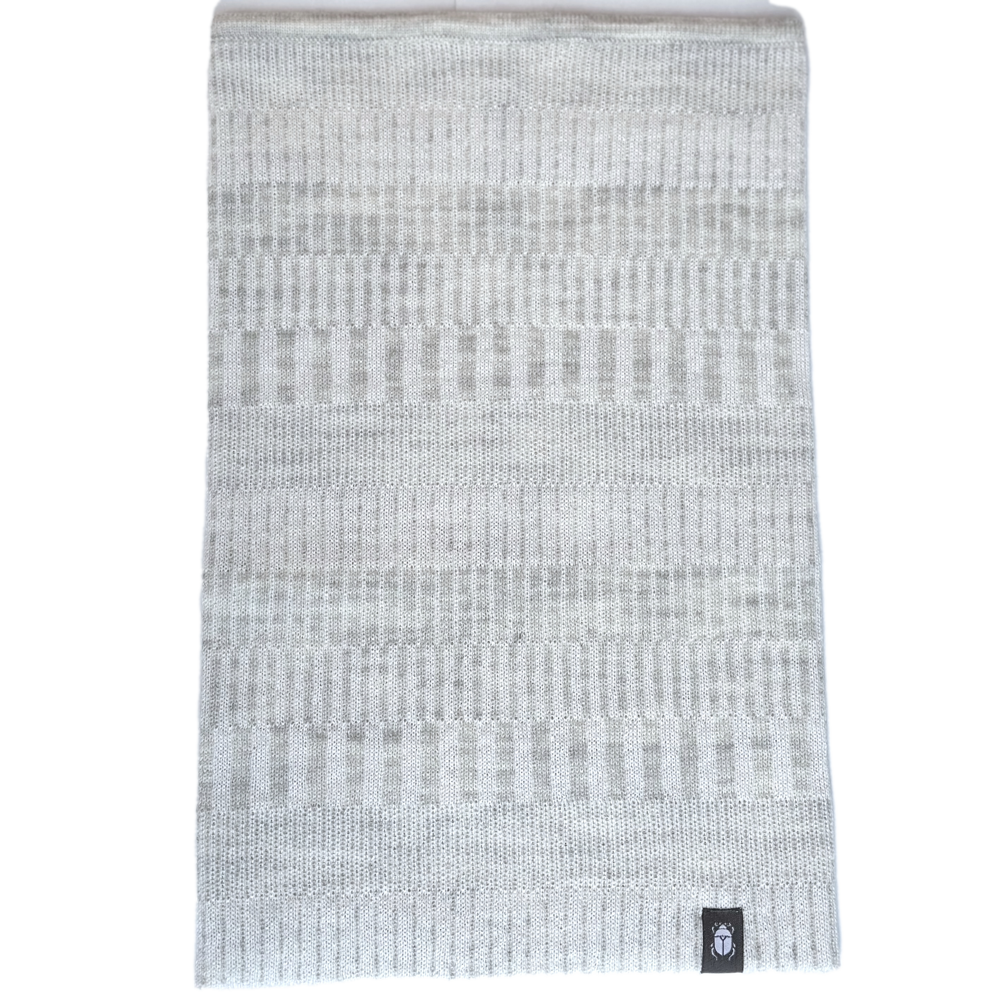 Halstub buff tubhalsduk pannband 100% ull, unisex, snövit-sandgrå