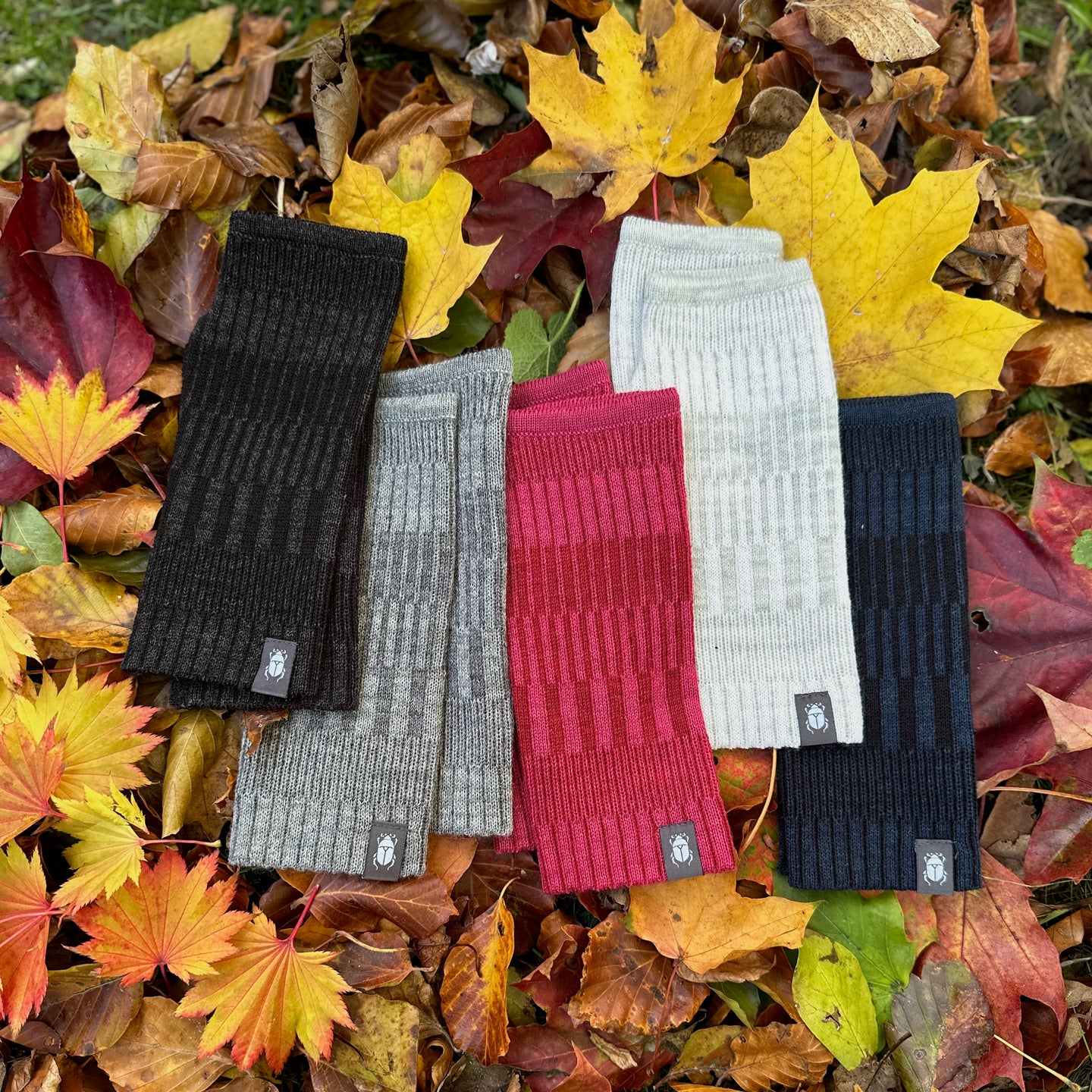 Handledsvärmare torgvantar 100% ull, unisex, midnattsblå-kolsvart