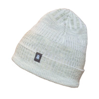 Mössa beanie 100% ull, unisex, snövit-sandgrå