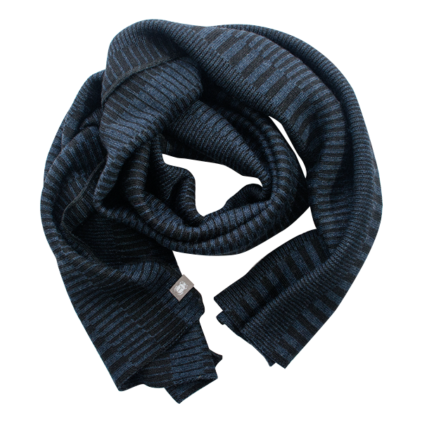 Ullhalsduk wool scarf organic blueblack