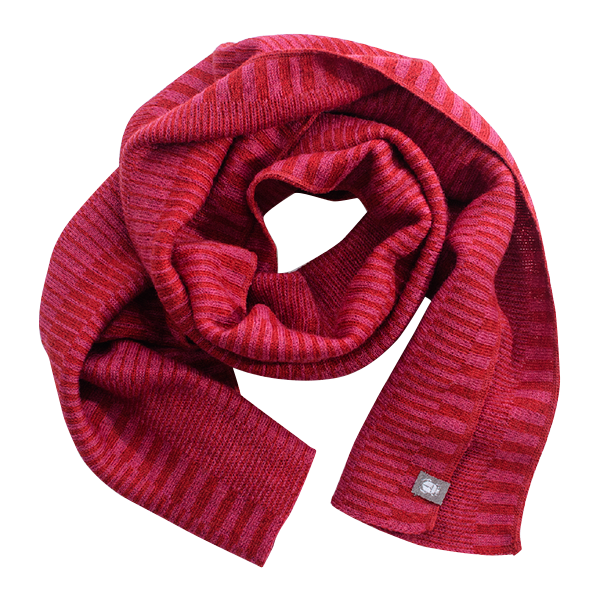 Ullhalsduk wool scarf organic redpink