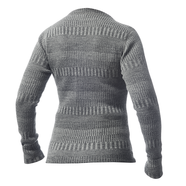 Ulltröja båthals organic wool sweater boatneck grey