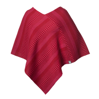 Poncho sjal 100% ull, unisex, lingonröd-hallonrosa