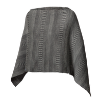 Poncho sjal 100% ull, unisex, askgrå-stengrå