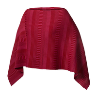 Poncho sjal 100% ull, unisex, lingonröd-hallonrosa