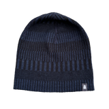 Mössa beanie 100% ull, unisex, midnattsblå-kolsvart
