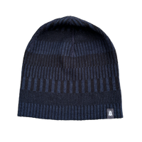 Mössa beanie 100% ull, unisex, midnattsblå-kolsvart