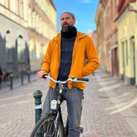 KOFTA, rak modell halvhög krage 100%ull, herr dam, midnattsblå-kolsvart