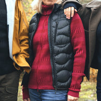 Kofta figursydd med hög krage 100% ull, dam, lingonröd-hallonrosa