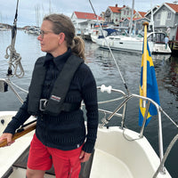 Kofta figursydd med hög krage 100% ull, dam, midnattsblå-kolsvart