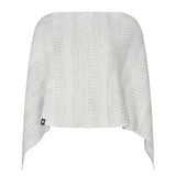 Poncho 100% ull, snövit-sandgrå, unisex