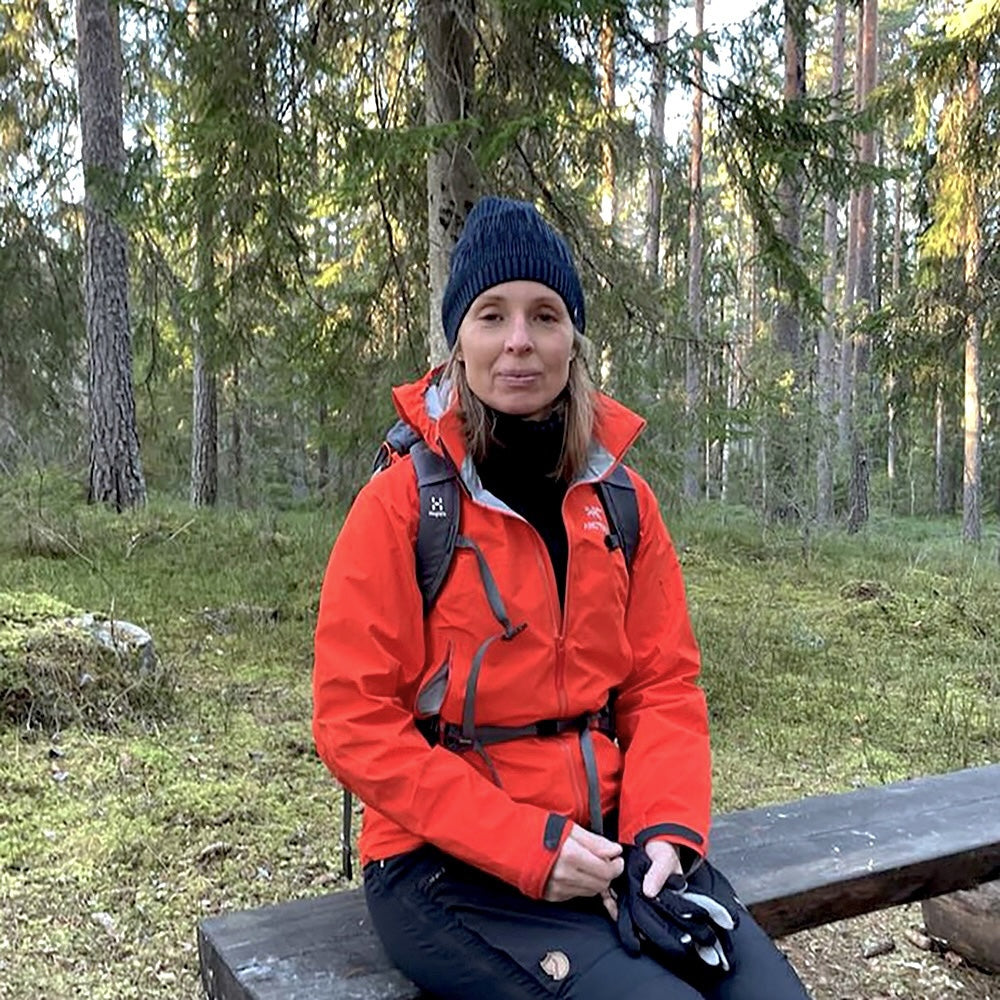 Mössa beanie 100% ull, unisex, midnattsblå-kolsvart