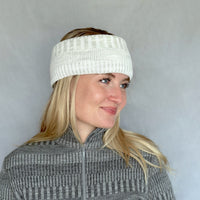 Halstub buff tubhalsduk pannband mössa balaklava, 100% ull, unisex, snövit-sandgrå