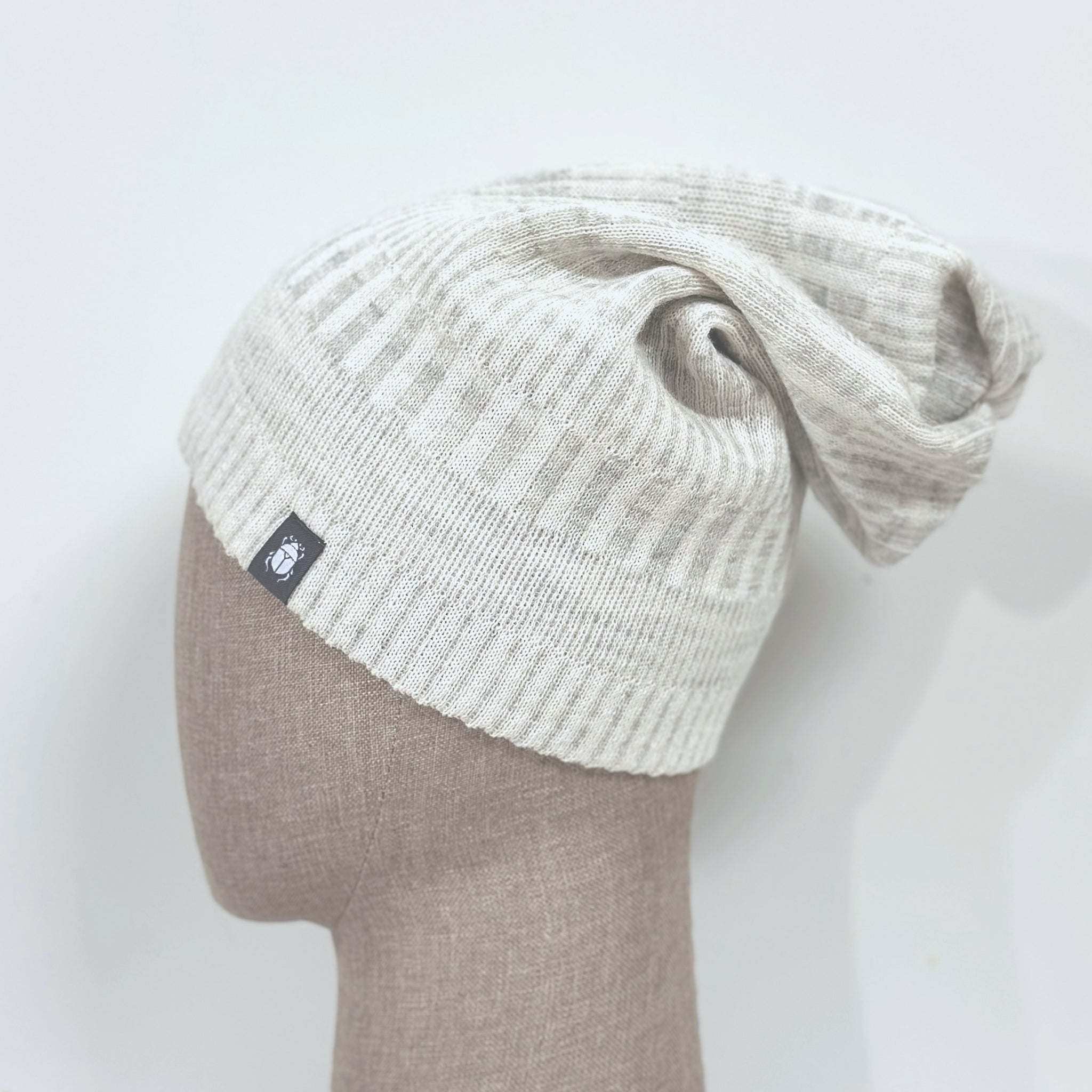 Halstub buff tubhalsduk pannband mössa balaklava, 100% ull, unisex, snövit-sandgrå