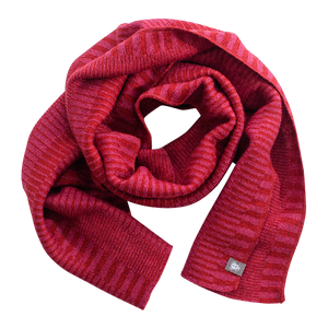 Ullhalsduk wool scarf organic redpink