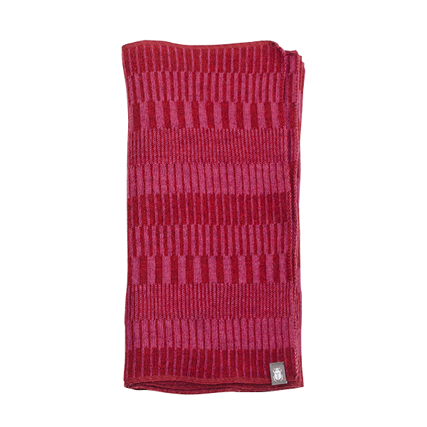 Ullhalsduk wool scarf organic redpink