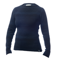 Ulltröja båthals organic wool sweater boatneck blueblack