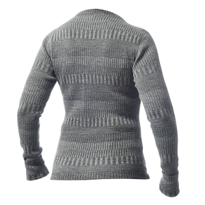 Ulltröja båthals organic wool sweater boatneck grey