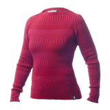 Ulltröja båthals organic wool sweater boatneck redpink