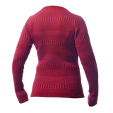 Ulltröja båthals organic wool sweater boatneck redpink