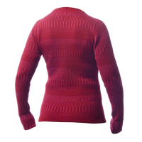 Ulltröja båthals organic wool sweater boatneck redpink