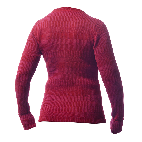Ulltröja båthals organic wool sweater boatneck redpink