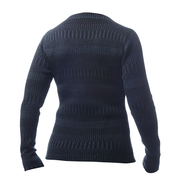 Ulltröja båthals organic wool sweater boatneck blueblack
